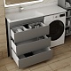 Style Line Тумба с раковиной под стиральную машину Даллас 140 L 3 ящика Люкс Plus серая – фотография-12